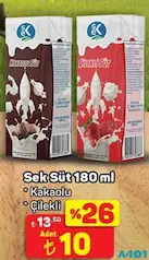 SEK SÜT KAKAOLU/ÇİLEKLİ 180 ML